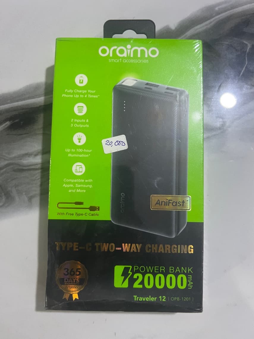 20000MAH Power bank oraimo